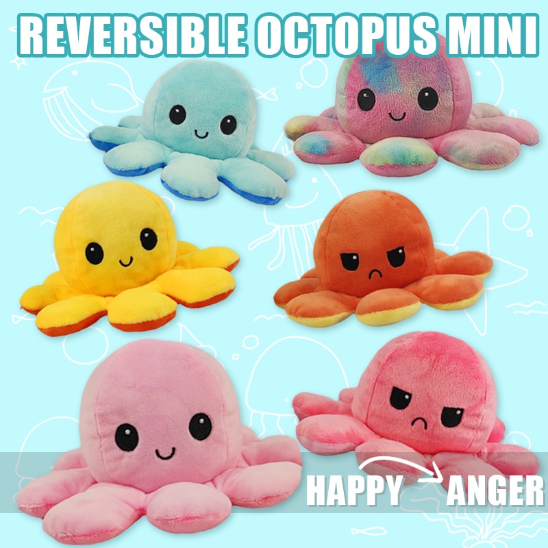 Reversible Plush Octopus Stuffed Toy